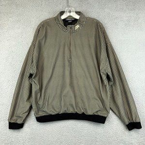 Vintage mizumo performance 1/4 Zip jacket plaid Pullover size M